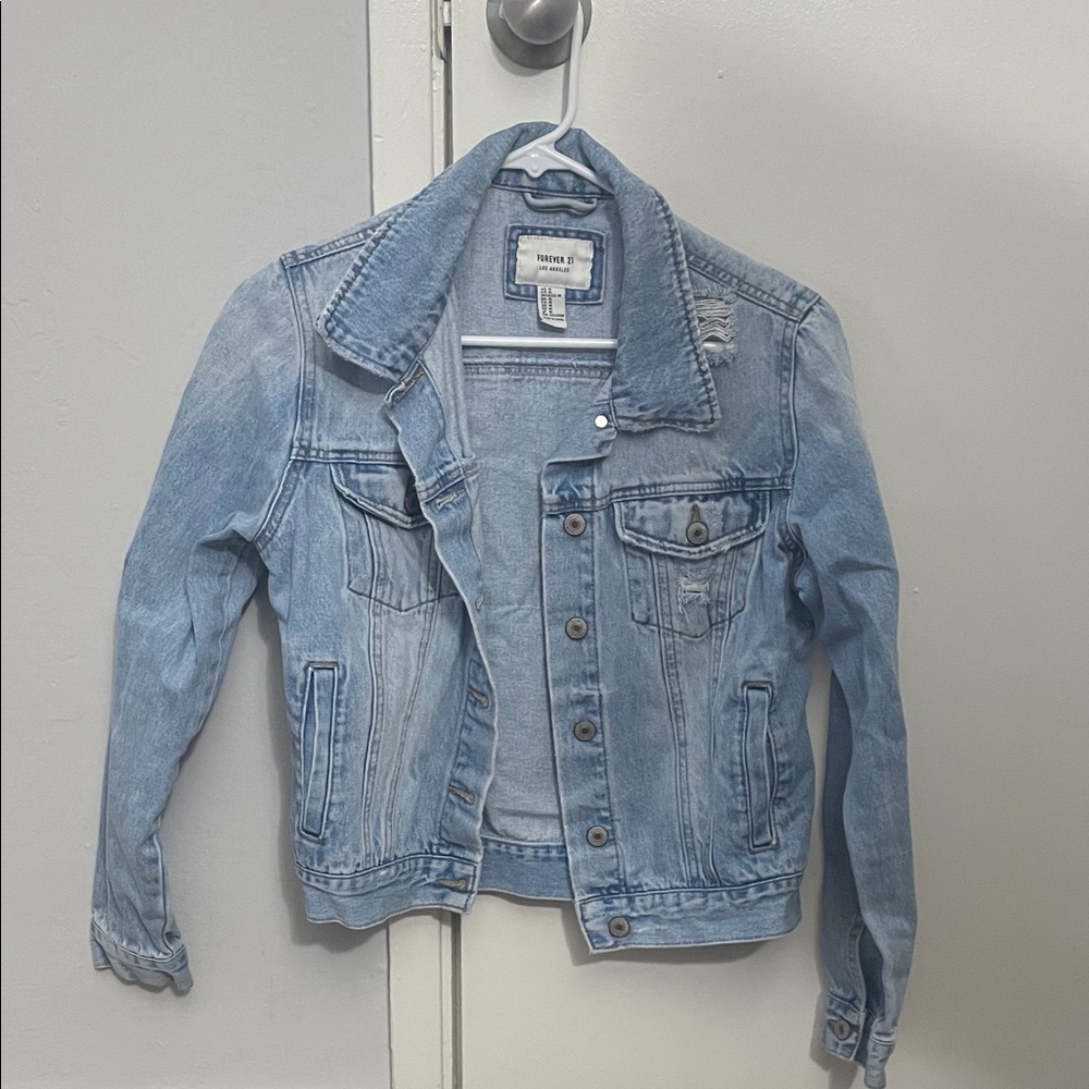 Light Blue Distressed Denim Jacket